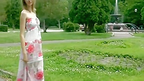 Anya - nude angel in public park