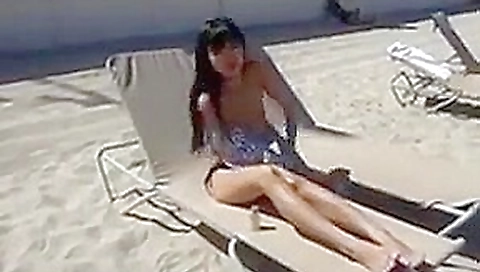 Sweet asian girl naked in public