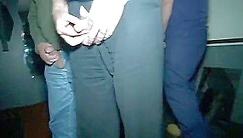 Wife teasing old stranger in cinema