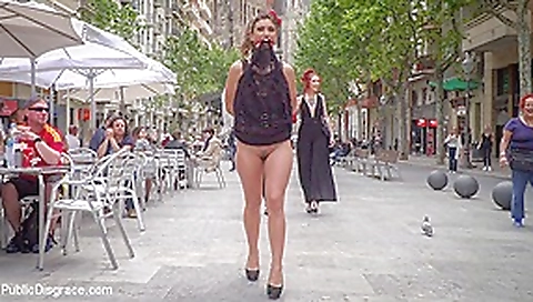 Shy Pretty Bitch Sings In Pain - 1 - PublicDisgrace