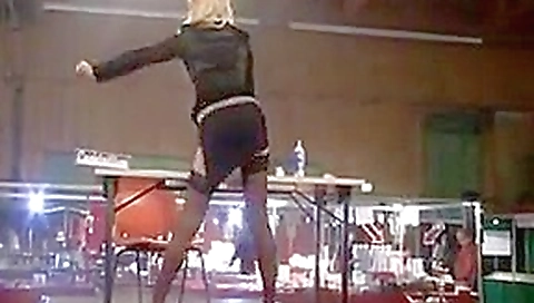 Stripper pees during show Stripper pees during show