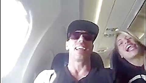 Sucking cock on a plane