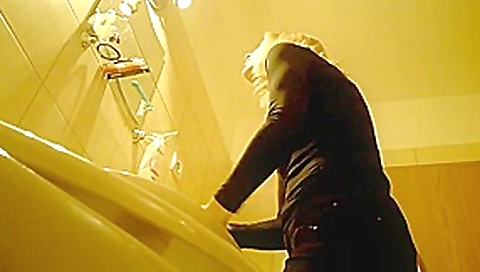 Blonde babe flashing pussy in toilet Blonde babe flashing pussy in toilet