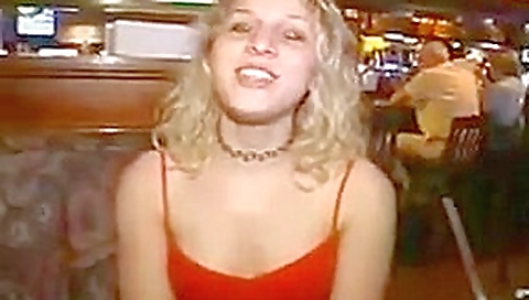 Two girls public bar exposure