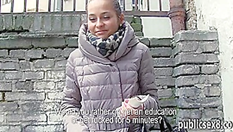 Beautiful amateur Euro babe fucked in the park for money