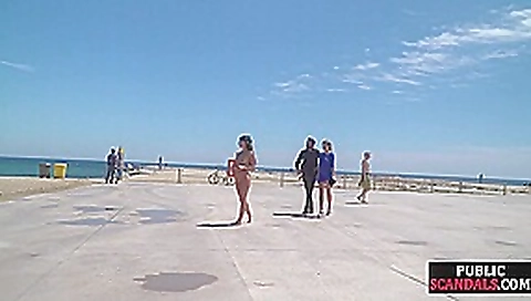 Public euro walks and crawls outdoors in front of strangers Public euro walks and crawls outdoors in front of strangers