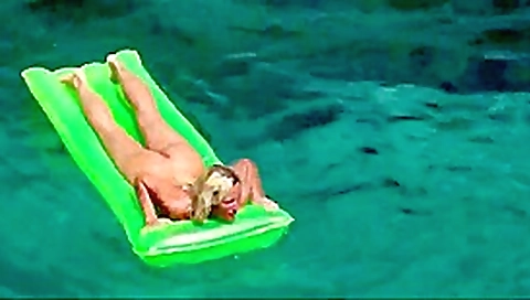 Hot blonde milf naked in ocean on public beach Hot blonde milf naked in ocean on public beach