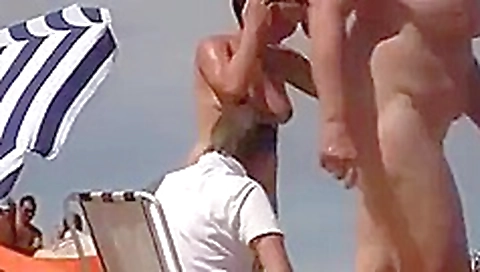 Nude beach - trophy wife showoff dogging -filmed Nude beach - trophy wife showoff dogging -filmed