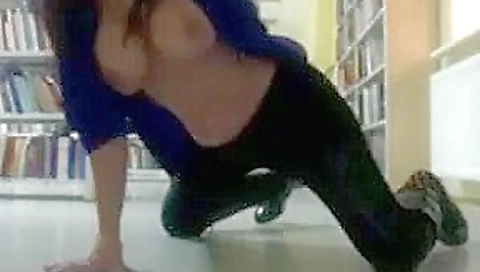 Busty squirts i library