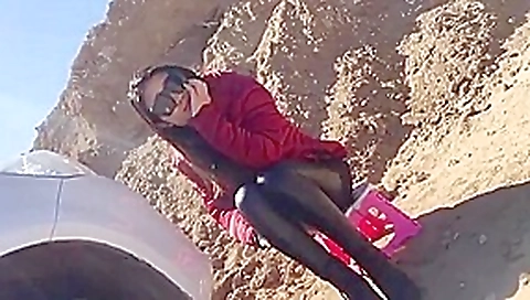 Asian fucked outside