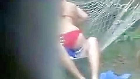 Spying fuck in the garden