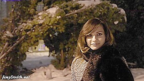 Jeny Smith naked in snow fall walking through the city Jeny Smith naked in snow fall walking through the city