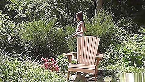 Sexy Skinny Girl in Garden