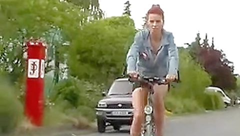 Redheaded babe flashing her pussy before fucking hard Redheaded babe flashing her pussy before fucking hard