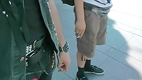 Horny redhead strips in public and fucks