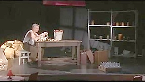 Public sex on a stage of a theatre as people watch Public sex on a stage of a theatre as people watch