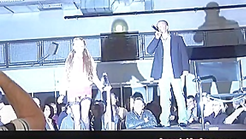 wild fetish orgy on public show stage