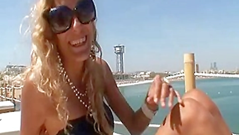 Blonde Latina hottie fucked on the sea