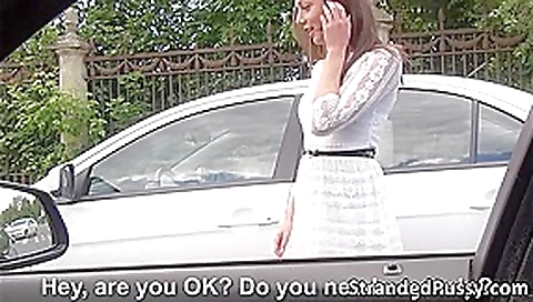 Cute Euro girl Foxy Di gets banged hard from behind by the stranger with a huge cock