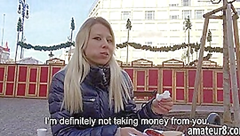 Amateur blonde Czech slut gets payed for fucking in public Amateur blonde Czech slut gets payed for fucking in public