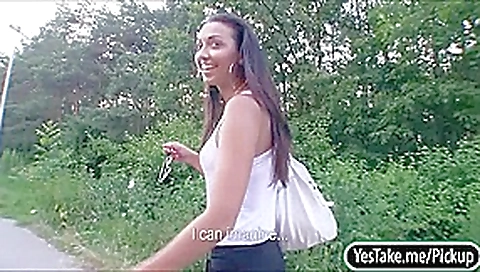 Petite amateur Czech girl payed for fucking in the woods