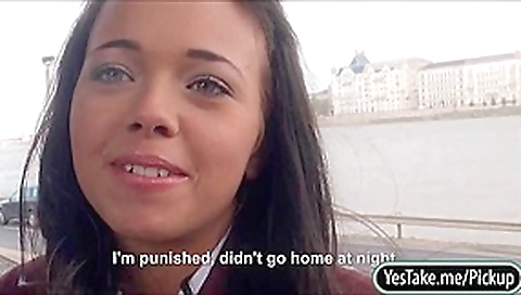 Cute Tricia teen 18+ flashes tits and banged for cash