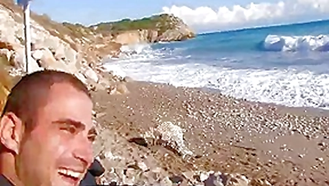 French guy fucking a sexy white tourist in public beach