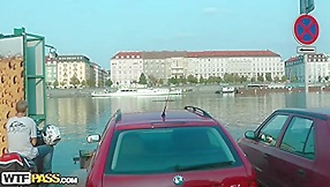 Hawt golden-haired picked on a embankment and drilled publicly Hawt golden-haired picked on a embankment and drilled publicly