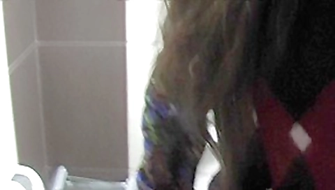 Nasty dilettante pair fucking in the public restroom