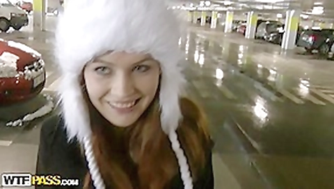 Cutie's constricted vagina stretched in the parking Cutie's constricted vagina stretched in the parking