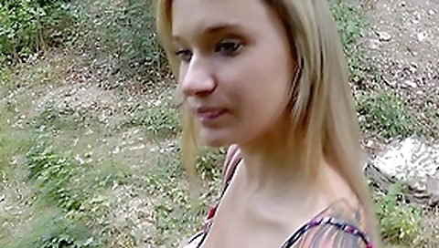 Tattooed blonde in public sex Tattooed blonde in public sex