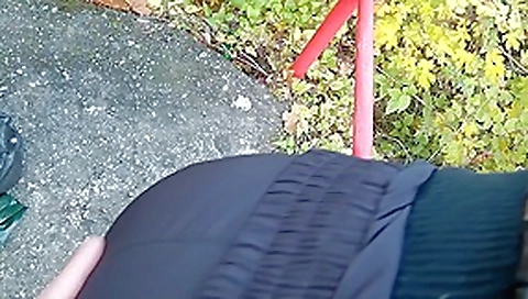 Brunette in funny panties blows cock outdoors Brunette in funny panties blows cock outdoors