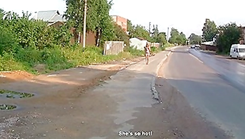 Cute girl fucking on the road in public Cute girl fucking on the road in public