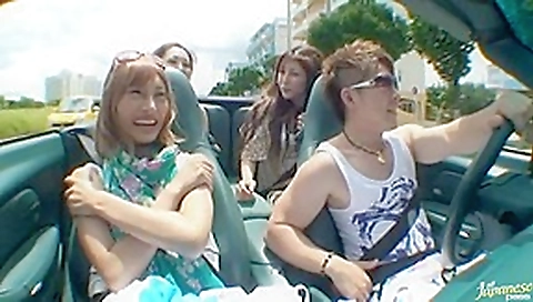 Kirara Asuka Naughty Asian doll has sex on the beach