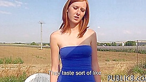 Eurobabe pussy fucked in an open field for money