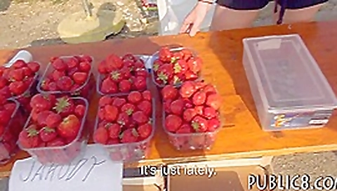 Redhead amateur Eurobabe flashes and fucked for money