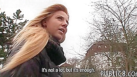 Eurobabe screwed up in public toilet for a chunk of cash