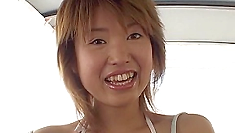 Perky and naturally titted Japanese chick gets fucked doggy style