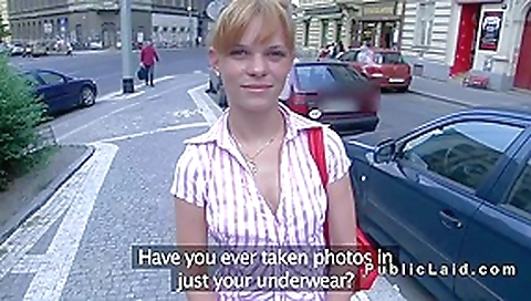 Czech amateur blowjob and fucking POV in public