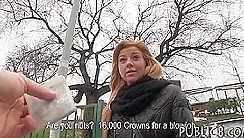 Amateur Czech slut pussy banged in the toilet for money