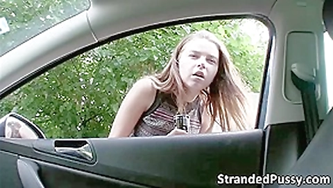 Alluring hot teen 18+ Marina Visconti gets banged hard by Thomas in the car