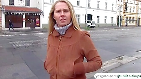 Unshaved pussy of a hot euro girl gets rammed in public for cash