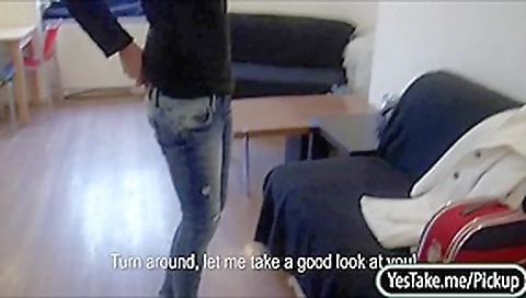 Skinny amateur Meg Magic picked up and fucked for cash