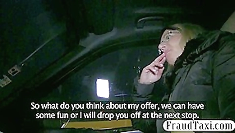 Amateur blonde customer nailed in public for a free fare