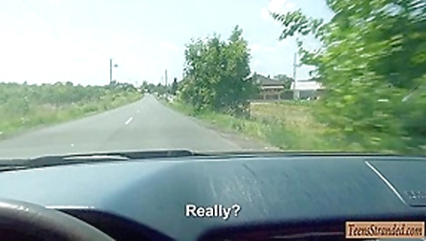 Naughty couple hard fucking in the car while being filmed