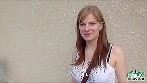 Beautiful Charlotte gets an outdoor fuck by a total strangers huge snd stiff cock