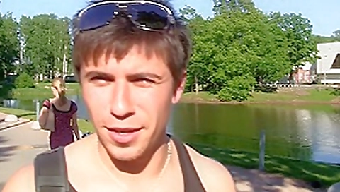 Albina in cute gal with lovely face in outdoor sex video