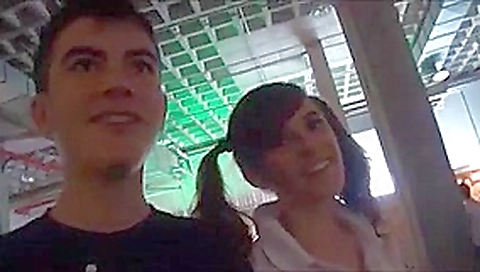 teen 18+ boy and girl put on a public show