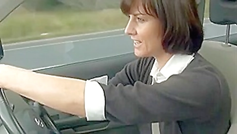 Sexy milf masturbates in her car